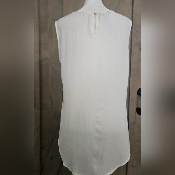 BASLER Modal Sleeveless Relaxed Fit Long Length Crew High Neck Top. White.Size M - Picture 9 of 10